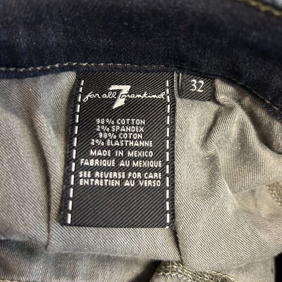 7 For All Mankind Slimmy Blue Dark Wash Mid-Rise Slim Fit Jeans Size 32 - Picture 6 of 13